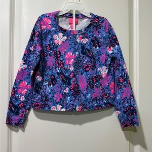 Lilly Pulitzer Luxletic Mini Emmaline Pullover Sweatshirt Size Medium Boca Blue